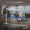 image:imageLasko Whirlwind Orbital Motion Pedestal Fan with WhisperForce DC Technology 25fts Airflow 25dBA Night Light 24Hr Timer Adjustable Height Remote Control 21 39 Gray APDC215