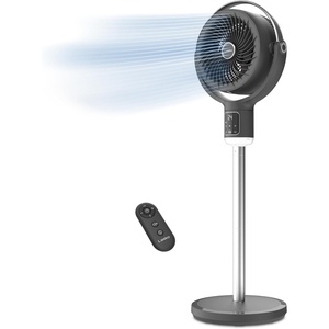 image:imageLasko Whirlwind Orbital Motion Pedestal Fan with WhisperForce DC Technology 25fts Airflow 25dBA Night Light 24Hr Timer Adjustable Height Remote Control 21 39 Gray APDC215