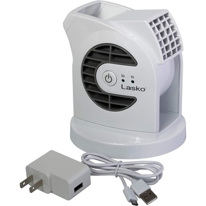 image:imageLasko MyCool D300 Mini USB Desk Fan with 40in USB Cable and Bonus AC Adapter  Small Quiet Portable Personal 2Speed Fans for Staying Cool at Home Work Office Dorm Car and Travel WhiteWhite