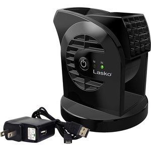 image:imageLasko MyCool D300 Mini USB Desk Fan with 40in USB Cable and Bonus AC Adapter  Small Quiet Portable Personal 2Speed Fans for Staying Cool at Home Work Office Dorm Car and Travel WhiteBlack